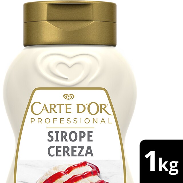 Sirope de Cereza Carte d'Or botella 1L Sin Gluten - El Sirope de Cereza y toda la gama de Siropes Carte d’Or Profesional es la preferida por los chefs, debido a que está diseñada con colores y sabores para seducir con tus postres.