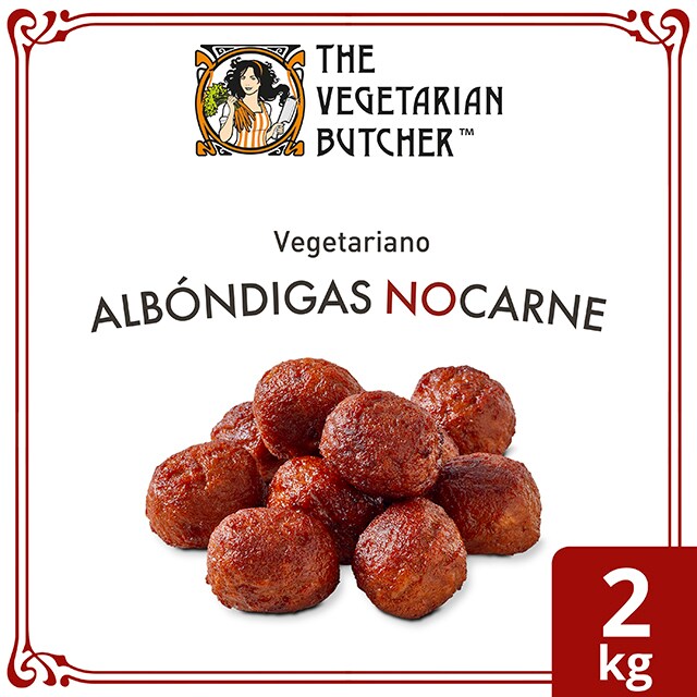 The Vegetarian Butcher Albóndigas NoCarne Vegetarianas Caja 2kg - Ofrece ya en tu menú las Albóndigas NoCarne deThe Vegetarian Butcher. "Tan jugoso como el pollo, más tierno que el cerdo y 100% vegetariano" Jaap Korteweg, fundador de The Vegetarian Butcher.