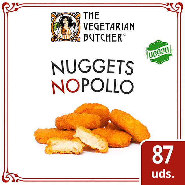 The Vegetarian Butcher Nuggets Nopollo Veganos Caja 1,75kg - "Jugoso como el pollo, más tierno que el cerdo y 100% vegetariano" Jaap Korteweg, fundador de The Vegetarian Butcher. A que esperas para ofrecer en tu menú los Nuggets Nopollo.