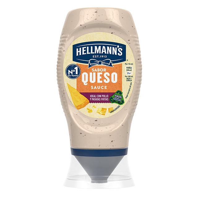 Salsa sabor queso Hellmann’s bocabajo sin gluten 250ml - 