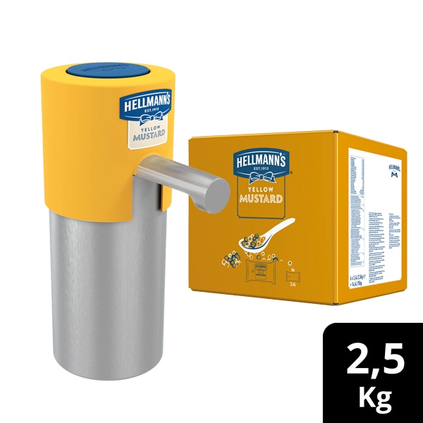 Mostaza Hellmann's Dispensador 2,5KG Sin Gluten - Los dispensadores Hellmann's transmiten al cliente calidad y facilidad de uso