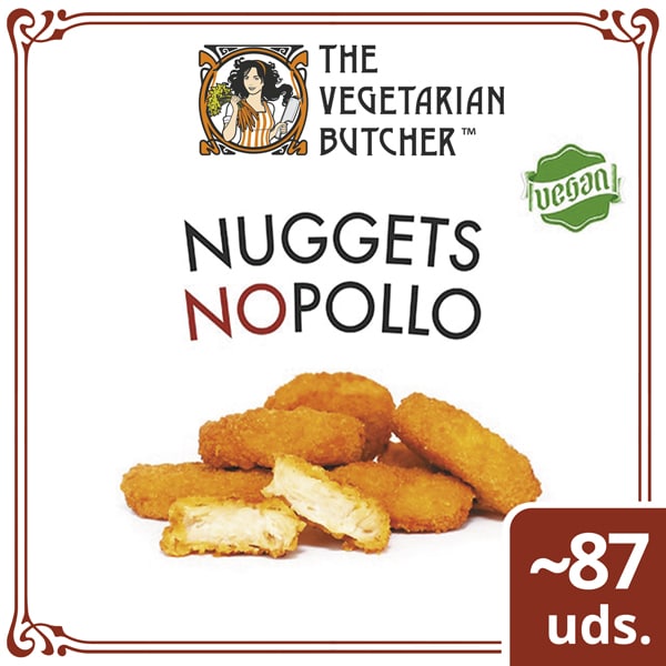 The Vegetarian Butcher Nuggets Nopollo Veganos Caja 1,75kg - "Jugoso como el pollo, más tierno que el cerdo y 100% vegetariano" Jaap Korteweg, fundador de The Vegetarian Butcher. A que esperas para ofrecer en tu menú los Nuggets Nopollo.