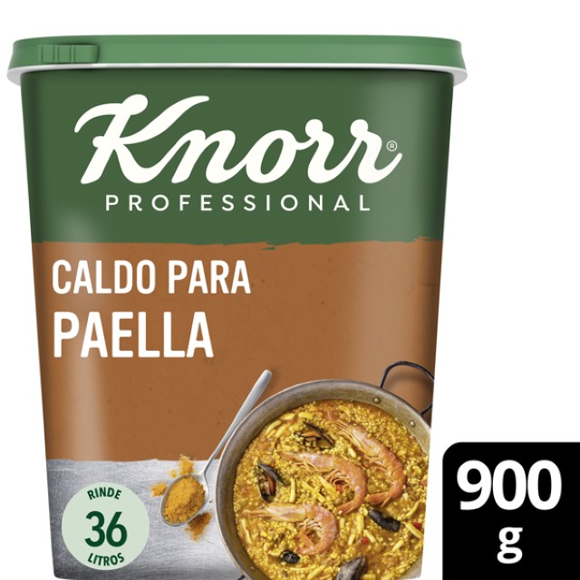 Knorr Caldo sazonador Paella sin gluten y sin lactosa 900gr - Descubre los Caldos Deshidratados Knorr: Los No 1*, Sin Gluten y Sin Lactosa.