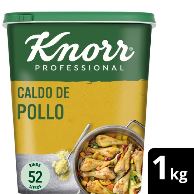 Knorr Caldo sazonador de Pollo sin gluten y sin lactosa 1kg - Descubre los Caldos Deshidratados Knorr: Los No 1*, Sin Gluten y Sin Lactosa.