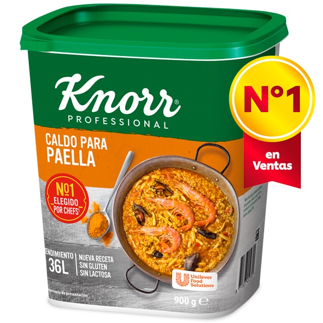 Knorr Caldo sazonador para Paella sin gluten y sin lactosa bote 900gr