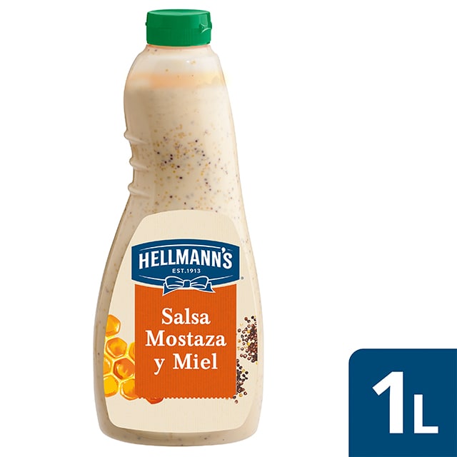 Hellmann’s salsa para ensalada Mostaza y Miel sin gluten 1L - Nueva salsa para Ensalada Mostaza y Miel Hellmann's, ahora sin gluten, el mejor ingrediente para inspirar tu creatividad en tus platos