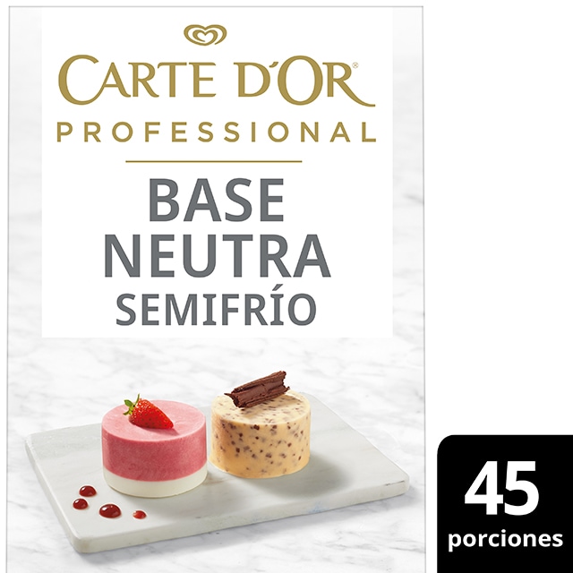 Base Neutra Semifrío Carte d'Or Sin Gluten 45 porciones - La nueva gama de Bases Neutras Carte d’Or Profesional te permite elaborar postres más versátiles y creativos