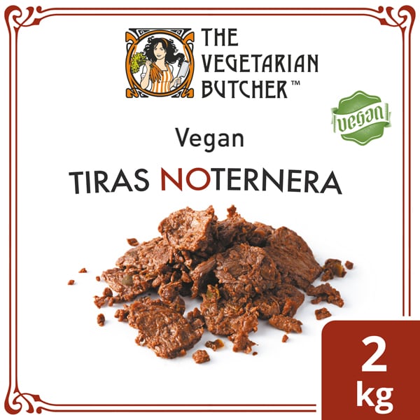 The Vegetarian Butcher Tiras NoTernera veganas caja 2kg - Tiras de carne de origen vegetal elaborado a partir de soja no modificada genéticamente y sin necesidad de cocinarlas