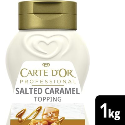 Carte d’Or Sirope Caramelo Salado sin gluten botella 1L - Los siropes de Carte d’Or Profesional permiten añadir un toque final perfecto a tus postres gracias a su sabor y textura