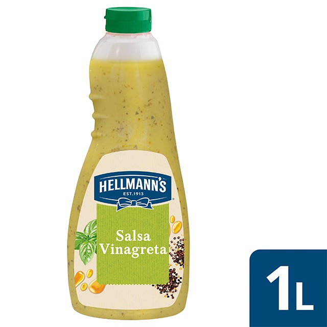 Hellmann’s salsa para ensalada Vinagreta sin gluten 1L - Nueva salsa para Ensalada Vinagreta Hellmann's, ahora sin gluten, el mejor ingrediente para inspirar tu creatividad