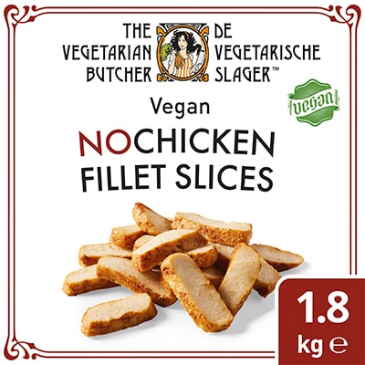 The Vegetarian Butcher Nopollo Listo para Comer Vegano Caja 1.8kg - Tiras de pollo de origen vegetal elaboradas a partir de soja no modifcada genéticamente y sin necesidad de cocinarlas