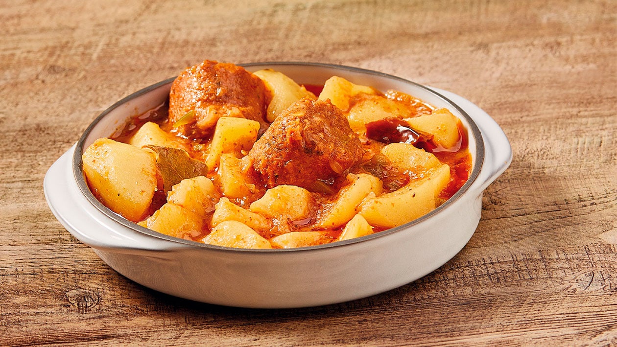 Chorizo vegano guisado con patatas “rioja style” – - Receta - UFS