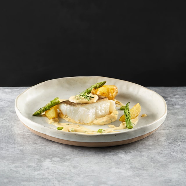 Filete de bacalao con salsa Beurre Blanc Filete de bacalao con salsa Beurre Blanc