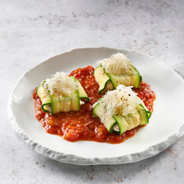Farcellet de calabacín con tomate Farcellet de calabacín con tomate