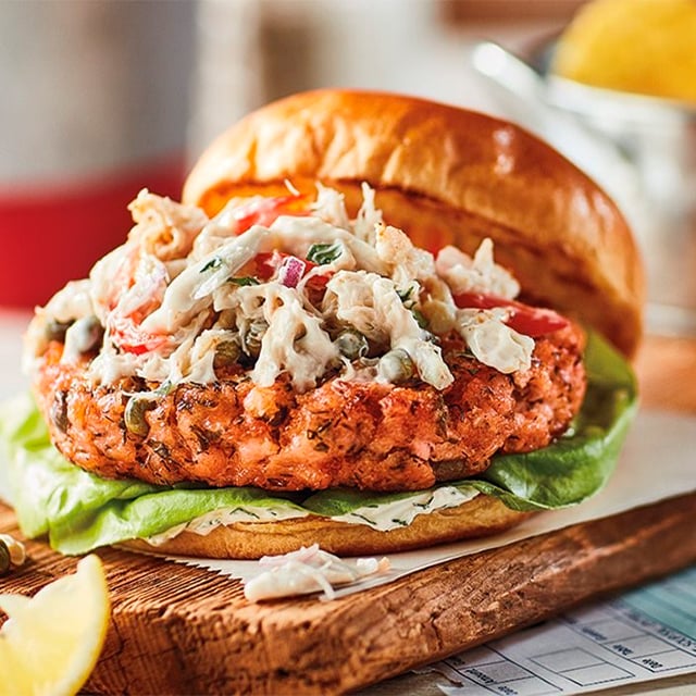 Hamburguesa de ensalada de cangrejo Maryland Hamburguesa de ensalada de cangrejo Maryland