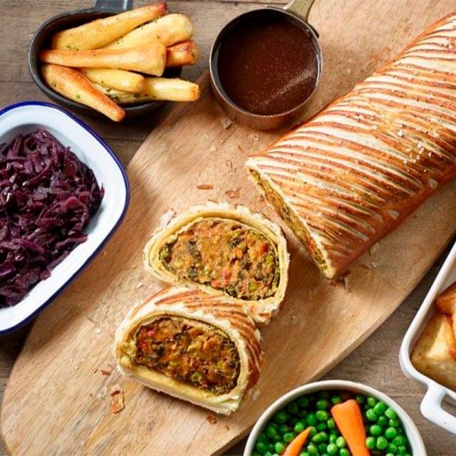 Wellington de zanahoria, garbanzos y pimientos rojos