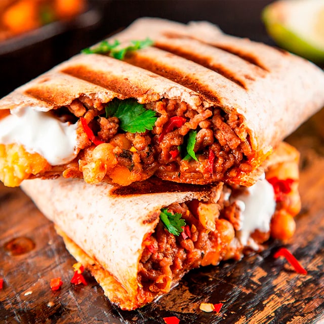 Wrap de chilli con carne Wrap de chilli con carne