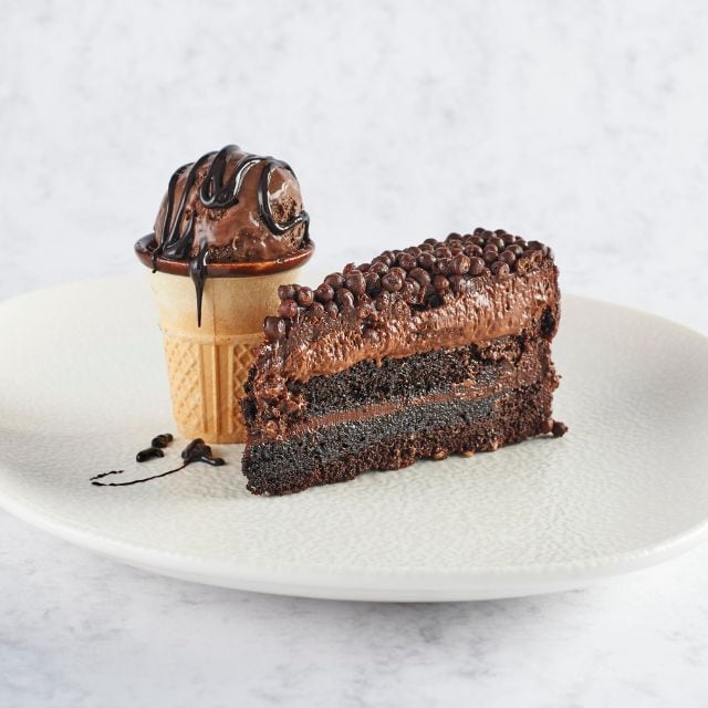 Tarta y helado muerte por chocolate