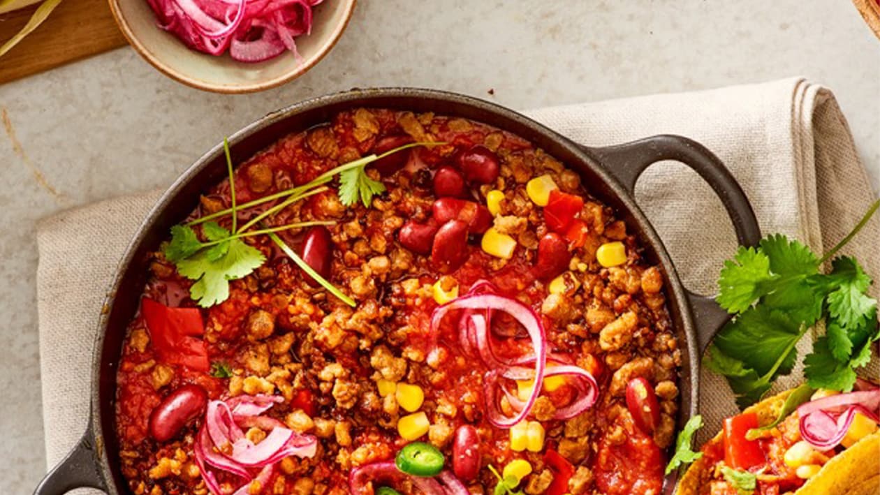 Tacos Mexicanos de NoCarne Picada y Chili – - Receta - UFS