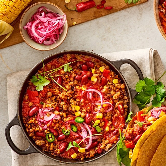 Tacos Mexicanos de NoCarne Picada y Chili Tacos Mexicanos de NoCarne Picada y Chili