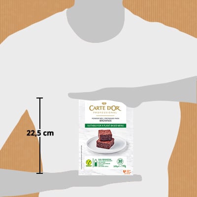 Carte d'Or Brownie vegano 30 porciones 1,19kg - Nuevo Brownie Carte d’Or: impresionará a tus clientes al ser el mismo postre de siempre, también apto para veganos.