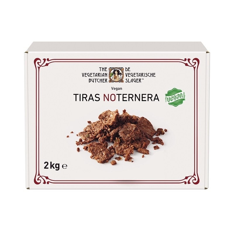 The Vegetarian Butcher Tiras NoTernera veganas caja 2kg - Tiras de carne de origen vegetal elaborado a partir de soja no modificada genéticamente y sin necesidad de cocinarlas