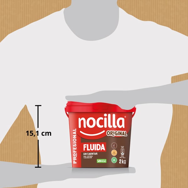 Nocilla Original sin gluten tarrina 2kg - Incrementa el ticket de tus postres con una marca reconocida líder en el mercado del consumo del hogar.