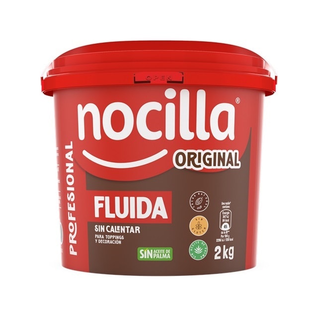 Nocilla Original sin gluten tarrina 2kg - Incrementa el ticket de tus postres con una marca reconocida líder en el mercado del consumo del hogar.