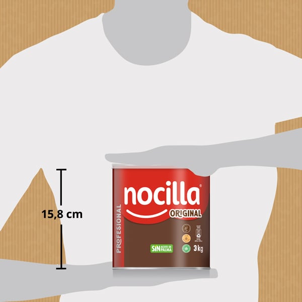 Nocilla Original sin gluten lata 3kg - Incrementa el ticket de tus postres con una marca reconocida líder en el mercado del consumo del hogar.