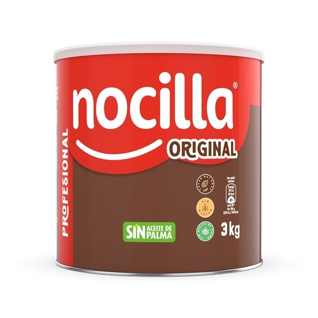 Nocilla Original sin gluten lata 3kg - Incrementa el ticket de tus postres con una marca reconocida líder en el mercado del consumo del hogar.