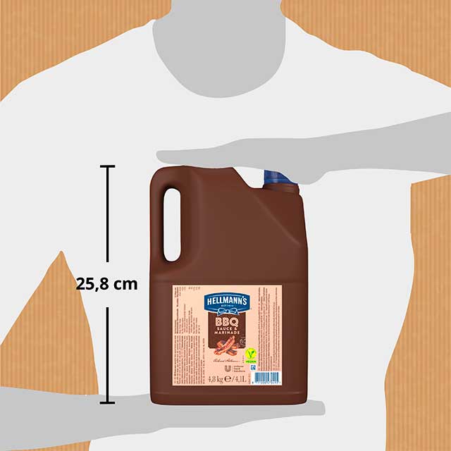 Hellmann’s Salsa Barbacoa 4,8kg - La Salsa Barbacoa Hellmann’s ofrece un sabor intenso con notas ahumadas y una textura equilibrada, ideal como base para tus creaciones. Resultado superior para tus recetas más auténticas.