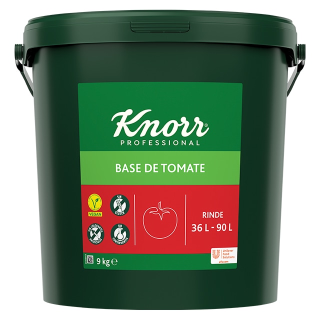 Knorr Base de Tomate cubo 9kg - Base de Tomate Knorr, sabor natural y resultados consistentes todo el año. Lista en 5 minutos.