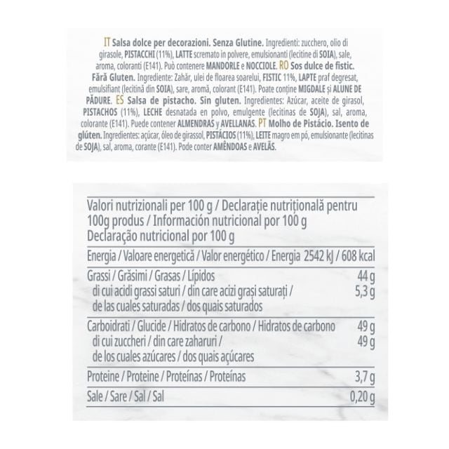 Carte D’Or Crema de Pistacho botella 900g - La Crema de Pistacho Carte D’Or destaca por su auténtico sabor y cremosidad, ayudando a los chefs a transformar sus postres en obras maestras.