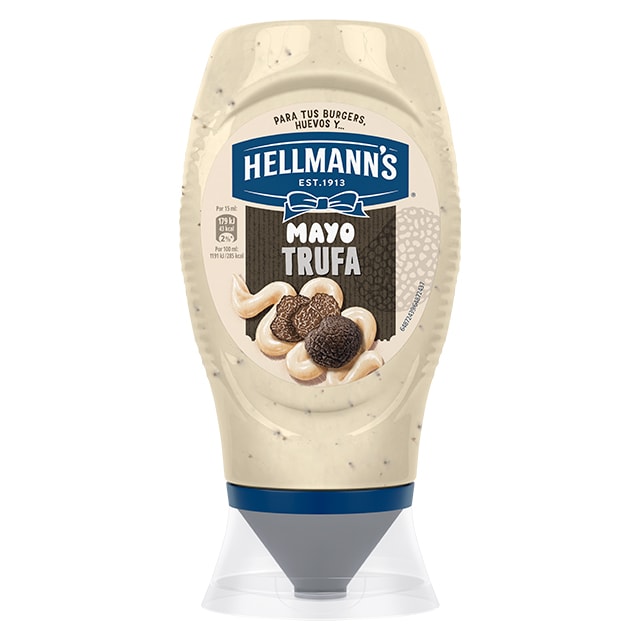 Hellmann's Mayo Trufa Bocabajo sin gluten 250ml - Salsa Mayo Trufa Hellmannn’s. Nuevos sabores en un práctico envase.