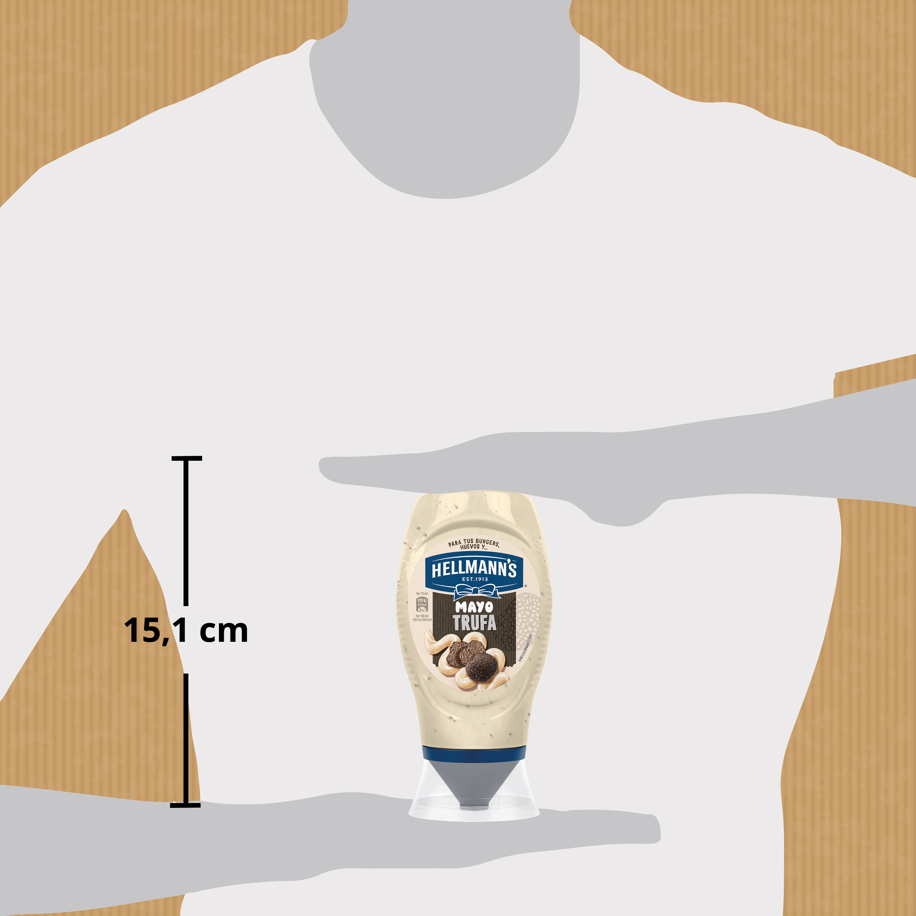 Hellmann's Mayo Trufa Bocabajo sin gluten 250ml - Salsa Mayo Trufa Hellmannn’s. Nuevos sabores en un práctico envase.