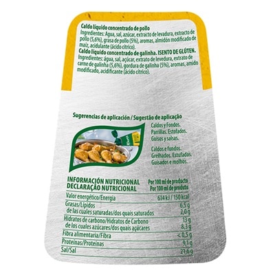 Knorr Caldo Líquido Concentrado de Pollo sin gluten y sin lactosa botella 1L - Caldo Líquido Concentrado de Pollo Knorr Professional: sabor natural al instante, en cualquier aplicación.