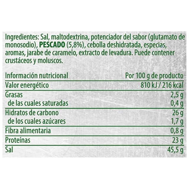 Knorr Caldo Sazonador de Pescado sin gluten y sin lactosa bote 1kg - Realza el sabor a pescado con el Caldo de Pescado deshidratado Knorr, el Nº1 en ventas*, sin gluten y sin lactosa.