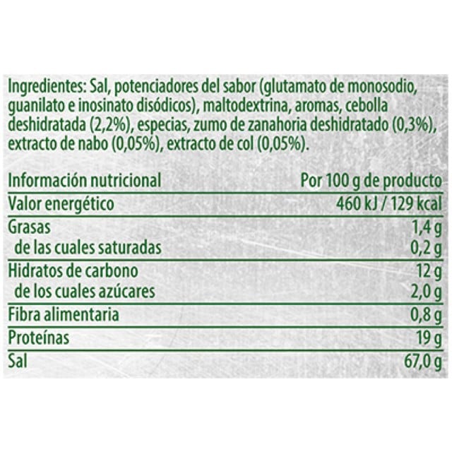 Knorr Caldo sazonador Vegetal sin gluten y sin lactosa bote 1kg - Descubre los nuevos Caldos Deshidratados Knorr: Los No1*, ahora Sin Gluten y Sin Lactosa.