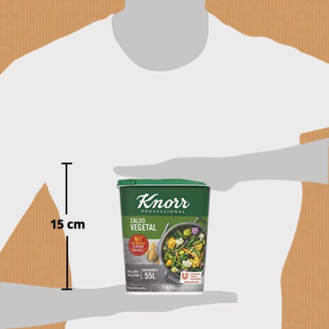 Knorr Caldo Sazonador Vegetal sin gluten y sin lactosa bote 1kg - Los Caldos Sazonadores Knorr te aportan un impulso de sabor en tus recetas de manera fácil y económica.