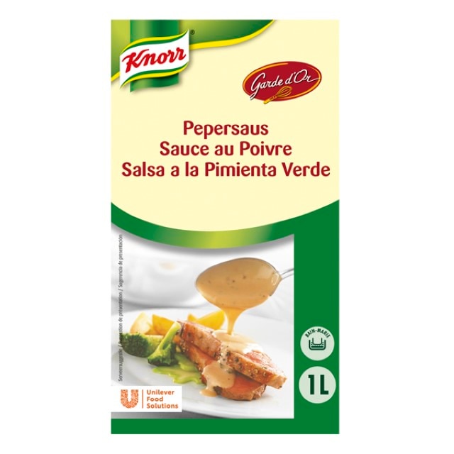 Knorr Garde D'Or  Salsa Pimienta Verde líquida lista para usar brik 1L - 