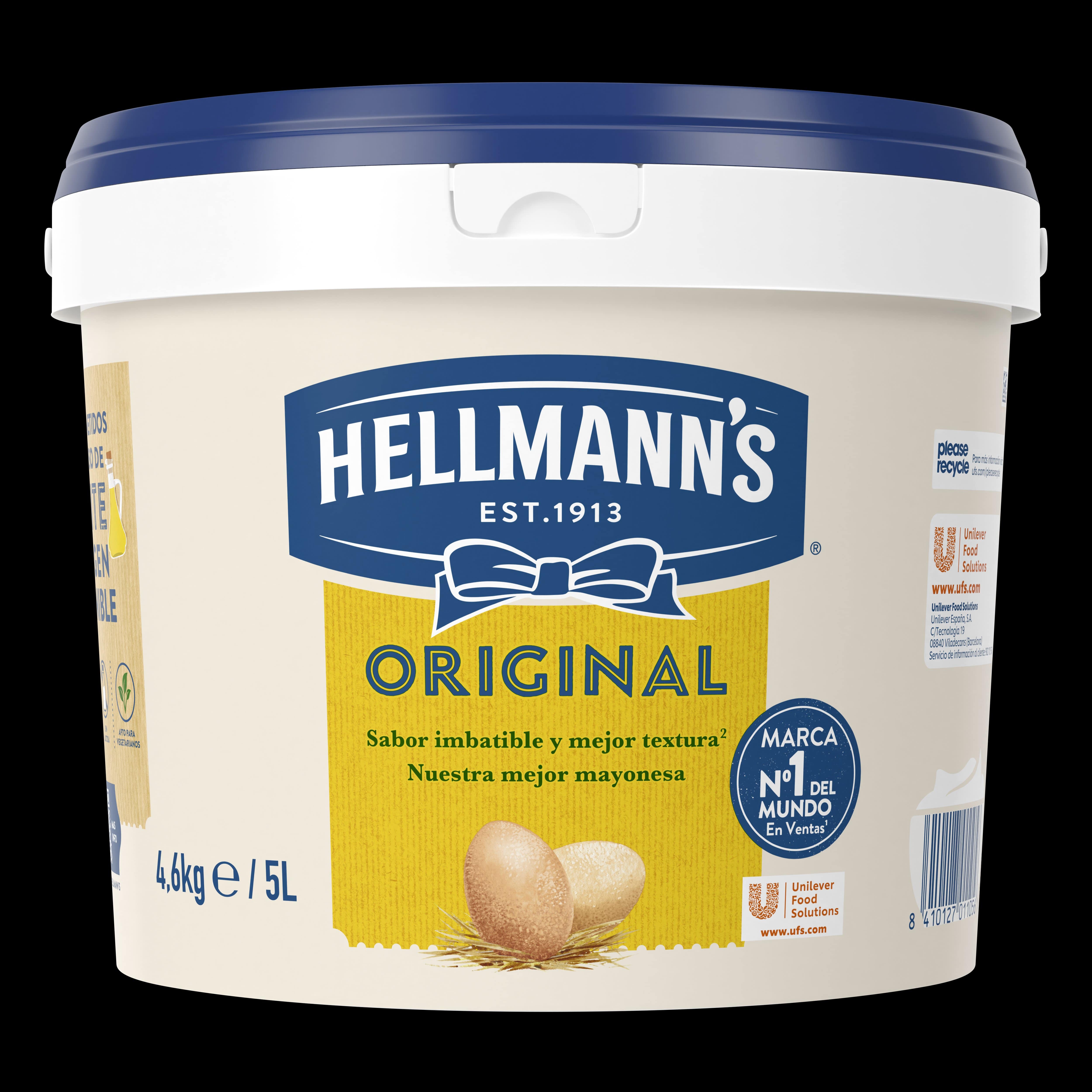 Hellmann’s Original mayonesa sin gluten cubo 5L - Necesito una mayonesa que no me falle nunca, con gran sabor y textura y que me ayude a resaltar en diversas recetas.