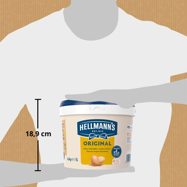 Hellmann’s Original mayonesa sin gluten cubo 5L - Hellmann’s Original, el sabor imbatible y la mejor textura del N.º 1 en ventas.