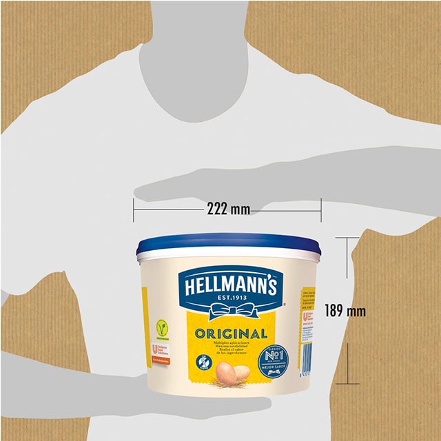 Hellmann’s Original mayonesa sin gluten cubo 5L - Hellmann’s Original 5L, Nº1 Mejor Sabor: máxima estabilidad en cualquier aplicación tanto en frío como en caliente.