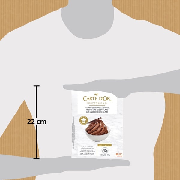 Carte d'Or Mousse de Chocolate sin gluten 45 raciones 720g - Mousse de Chocolate Carte d’Or es elegido número 1 por Chefs en España el mejor Mejor mousse de chocolate del mercado*