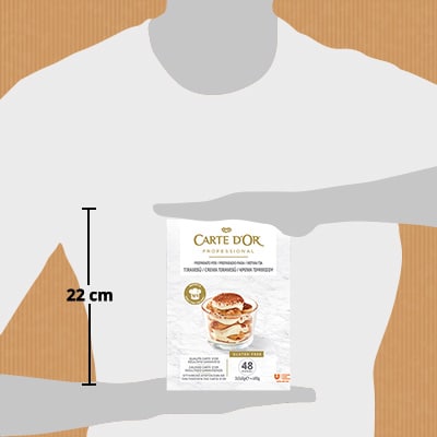 Carte d'Or Tiramisú sin gluten 48 raciones 490g - Tiramisú Carte d’Or preferido por Chefs en Italia te permite ofrecer un postre tradicional, a tu manera y en pocos minutos