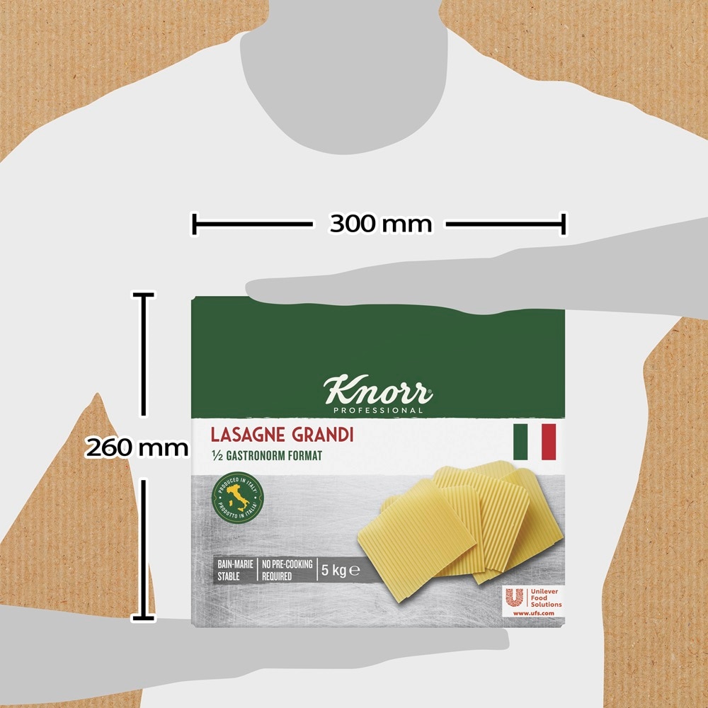 Knorr Lasaña en láminas Pasta Seca Caja 5Kg - 