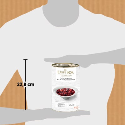 Carte d'Or Frutas del Bosque lata de 1,7kg - Las Frutas del Bosque Carte d’Or son una mezcla de frutas rojas enteras en almíbar listas para utilizar directamente