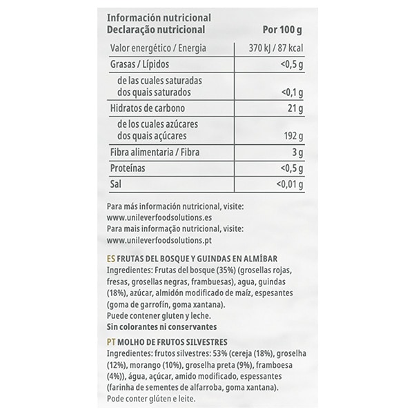 Lata de Frutas del Bosque Carte d'Or de 1,7Kg - Las Frutas del Bosque Carte d’Or son una mezcla de frutas rojas enteras en almíbar listas para utilizar directamente