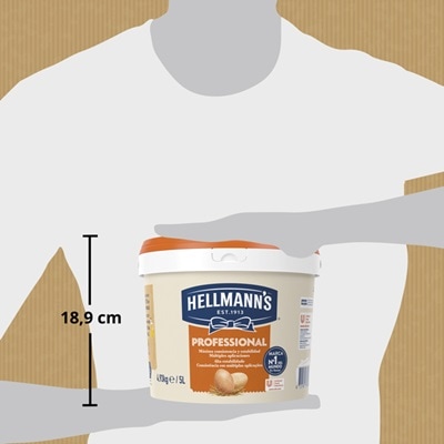 Hellmann’s Professional sin gluten cubo 5L - Hellmann’s Professional, sabor intenso y estabilidad superior en multitud de usos.