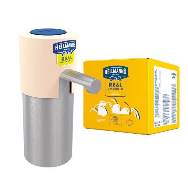 Hellmann's Mayonesa Dispensador sin gluten 2,25kg - Los dispensadores Hellmann's transmiten al cliente calidad y facilidad de uso